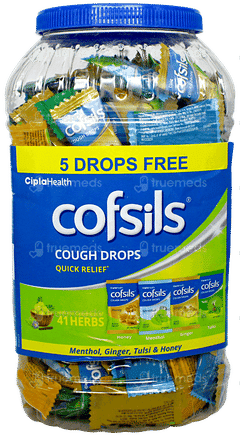Cofsils Menthol Ginger Tulsi & Honey Cough Drops 205 + 5 Free