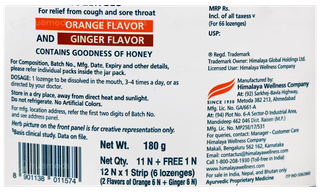 Himalaya Koflet H 6 Orange & 6 Ginger Flavor Mixed Jar Lozenges Strip 11+1 Free