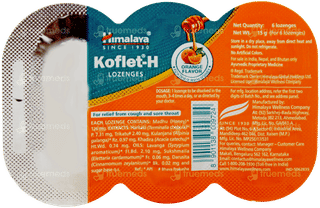 Himalaya Koflet H 6 Orange & 6 Ginger Flavor Mixed Jar Lozenges Strip 11+1 Free