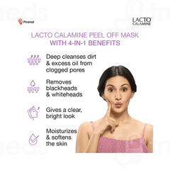 Lacto Calamine Peel Off Mask With Activated Charcoal And Vitamin E Mask 60 Gm
