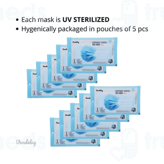 Vandelay 3 Ply Disposable Surgical Face Mask 50