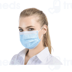 7 Shield 3 Ply Blue Disposable Protective Face Mask 50