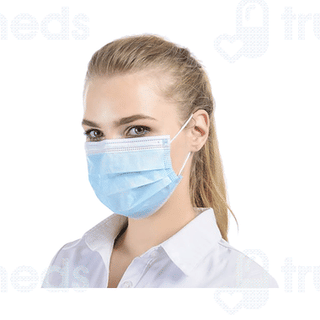 7 Shield 3 Ply Blue Disposable Protective Face Mask 50