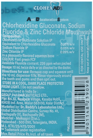 Clohex Ads Mouthwash 200Ml