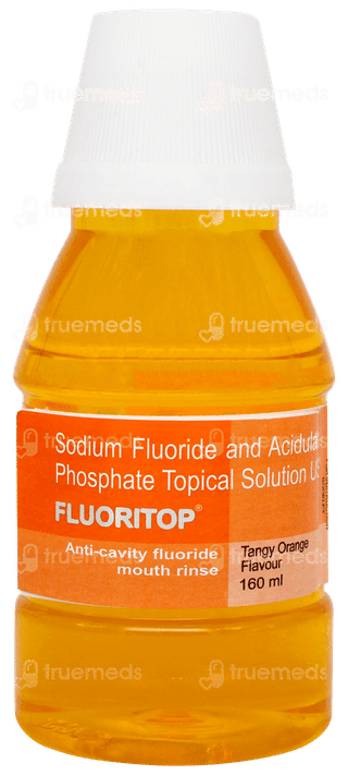 Fluoritop Tangy Orange Flavour Mouth Rinse 160ml