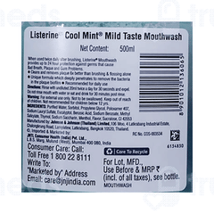 Listerine Cool Mint Mild Taste Mouthwash 500ml