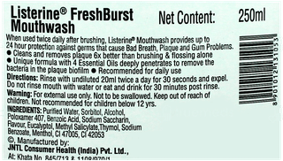 Listerine Freshburst Mouthwash 250Ml