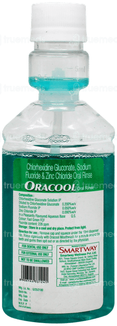 Oracool Spearmint Flavour Mouthwash 100Ml Oracool Spearmint Flavour Mouthwash 100Ml