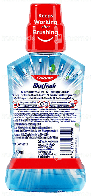 Colgate Maxfresh Plax Peppermint Mouthwash 250ml