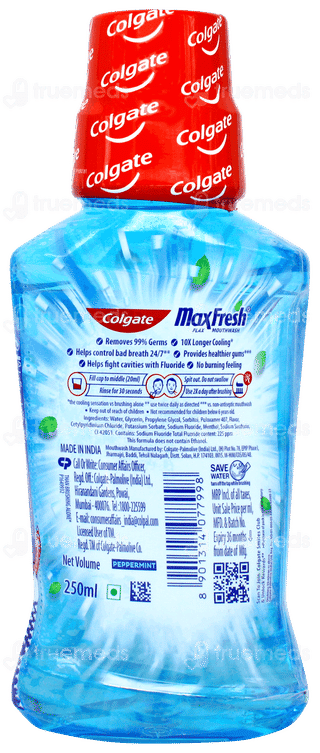 Colgate Maxfresh Plax Peppermint Mouthwash 250ml