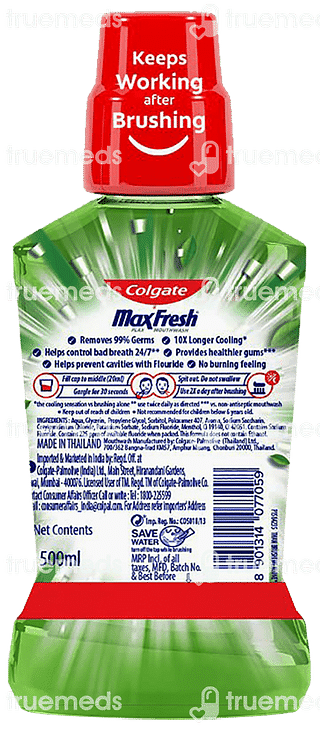 Colgate Maxfresh Plax Fresh Tea Mouthwash 500ml