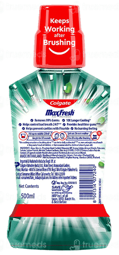 Colgate Maxfresh Plax Freshmint Mouthwash 500ml