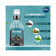 Nicotex Activated Charcoal Mouth Wash 250ml