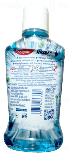 Colgate Maxfresh Plax Peppermint Mouthwash 100Ml