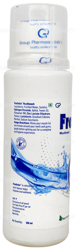 Freshclor + Mint Flavour Mouthwash 100Ml