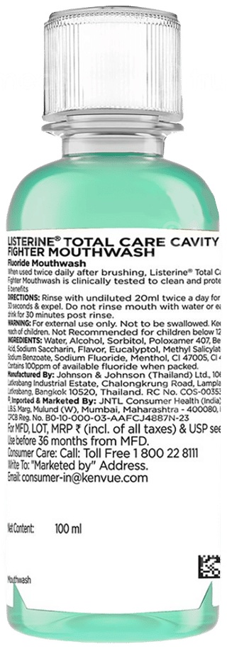 Listerine Total Care Cavity Fighter Mouthwash 100Ml