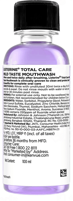 Listerine Total Care Mild Taste Mouthwash 100Ml