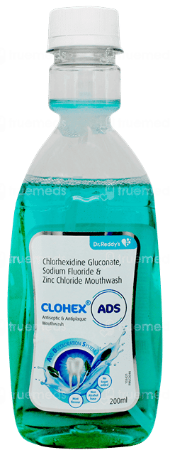 Clohex Ads Mint Flavour No Sugar Added Mouthwash 200Ml Clohex Ads Mint Flavour No Sugar Added Mouthwash 200Ml