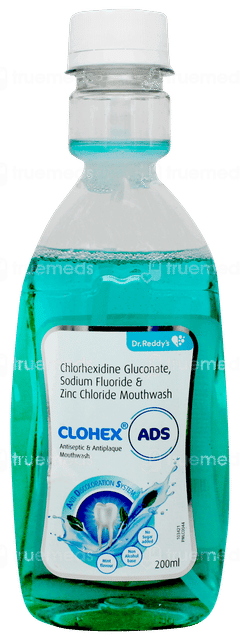 Clohex Ads Mint Flavour No Sugar Added Mouthwash 200ml Clohex Ads Mint Flavour No Sugar Added Mouthwash 200ml