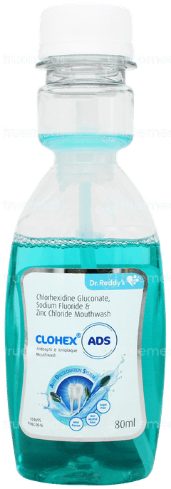 Clohex Ads Mint Flavour Sugar Free Mouth Wash 80ml Clohex Ads Mint Flavour Sugar Free Mouth Wash 80ml
