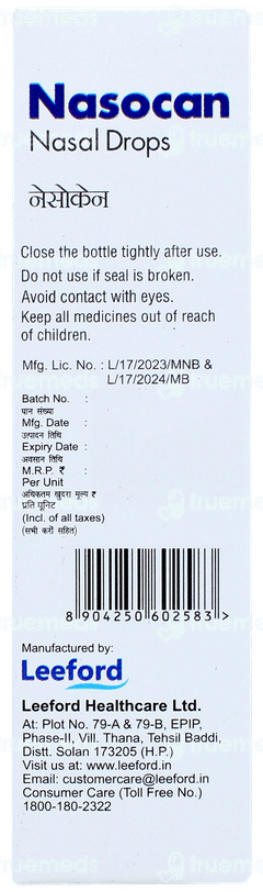 Nasocan Nasal Drops 10ml Nasocan Nasal Drops 10ml