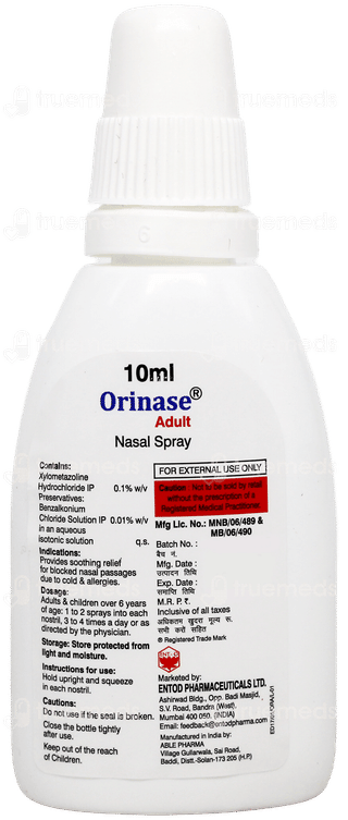 Orinase Adult Nasal Spray 10Ml