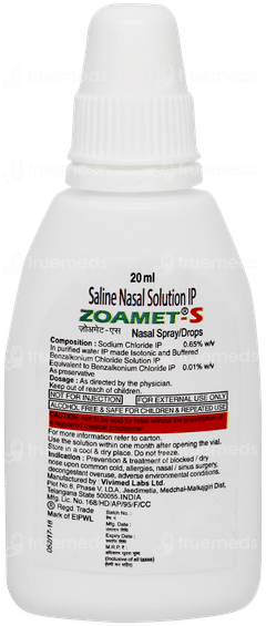 Zoamet S Nasal Spray/drops 20ml