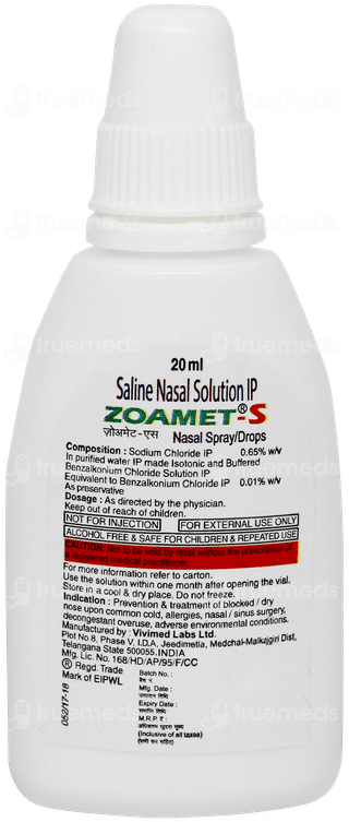 Zoamet S Nasal Spray/drops 20ml