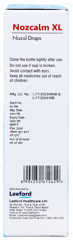 Nozcalm Xl Nasal Drops 10ml