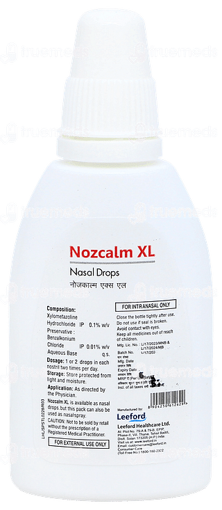 Nozcalm Xl Nasal Drops 10ml