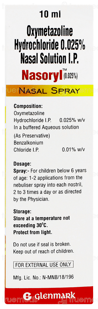 Nasoryl 0.025% Junior Nasal Drops 10ml