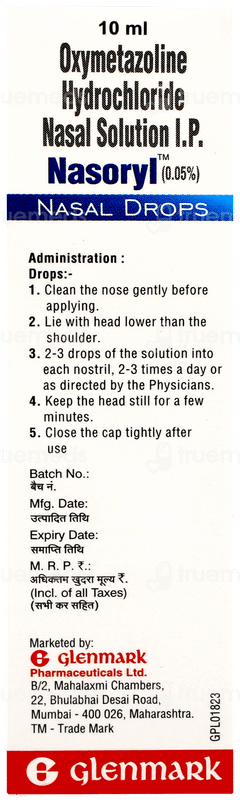 Nasoryl 0.05% Nasal Drops 10ml