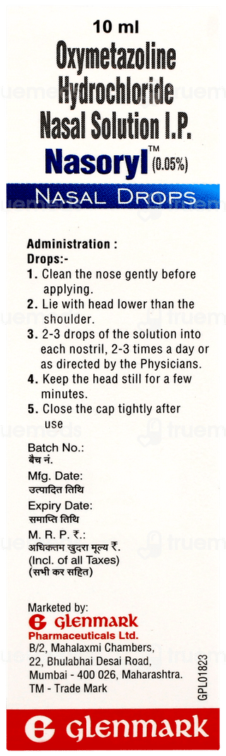 Nasoryl 0.05% Nasal Drops 10ml