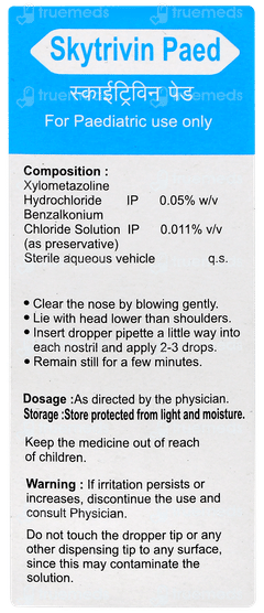 Skytrivin Paed Nasal Drops 10ml Skytrivin Paed Nasal Drops 10ml