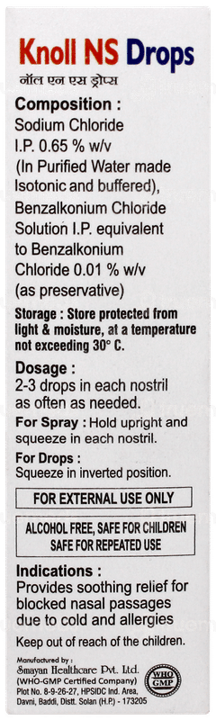 Knoll Ns Nasal Drops 20ml