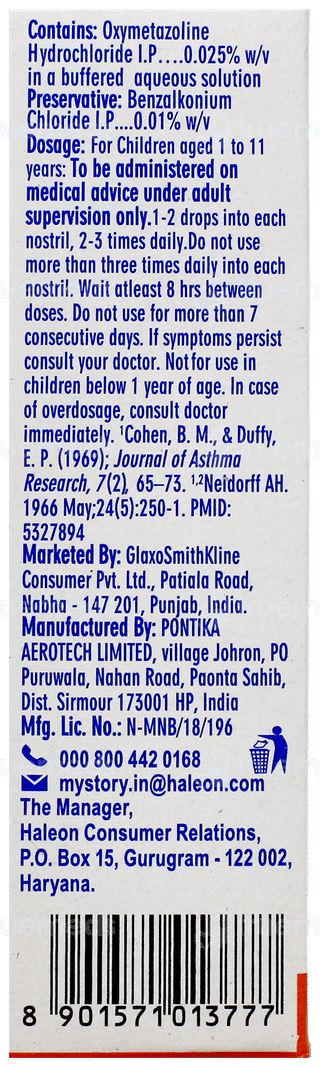 Otrivin Paediatric Oxy Nasal Drops 10ml
