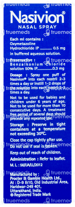 Nasivion Classic Adult Nasal Spray 10ml Nasivion Classic Adult Nasal Spray 10ml
