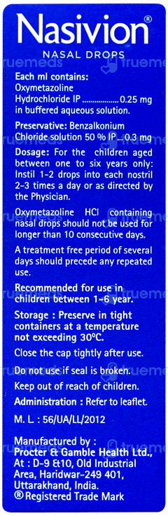 Nasivion Child Nasal Drops 10Ml
