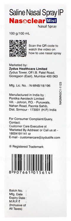 Nasoclear Mist Nasal Spray 100ml Nasoclear Mist Nasal Spray 100ml