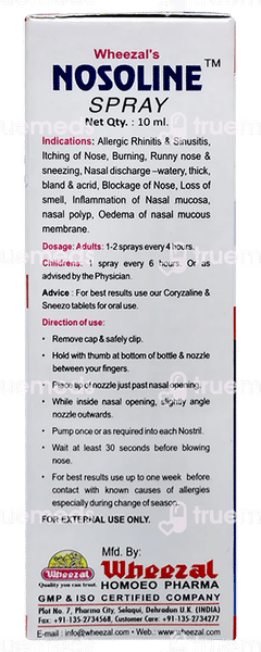 Wheezal Nosoline Nasal Spray 10ml Wheezal Nosoline Nasal Spray 10ml