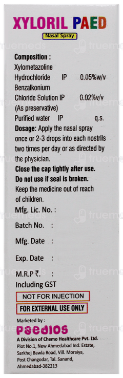 Xyloril Paediatric Nasal Spray 10ml