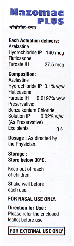 Nazomac Plus Nasal Spray 9.8gm