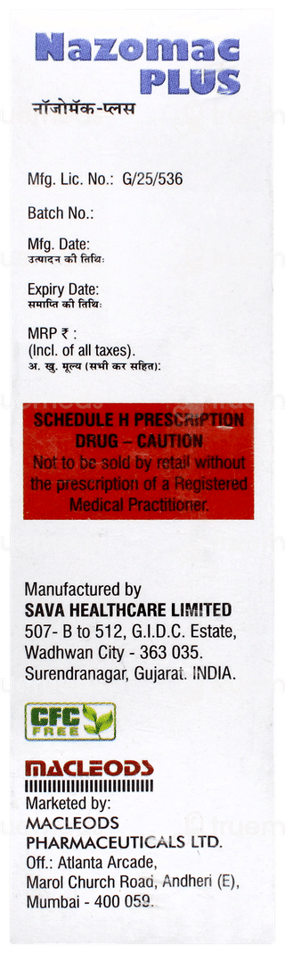 Nazomac Plus Nasal Spray 9.8gm