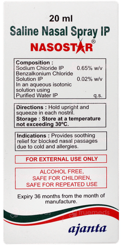 Nasostar Nasal Spray 20ml