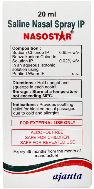 Nasostar Nasal Spray 20ml