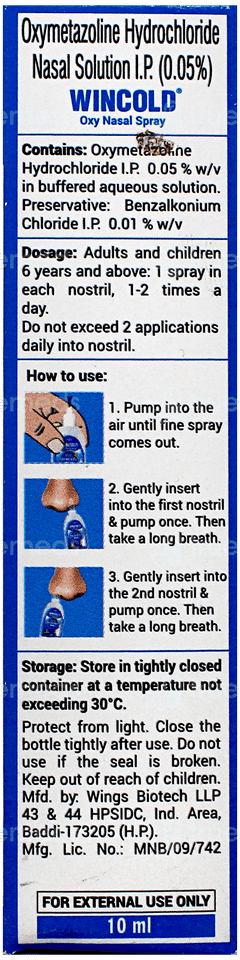 Wincold Oxy Nasal Spray 10ml
