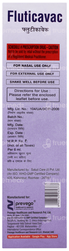 Fluticavac Nasal Spray 6ml