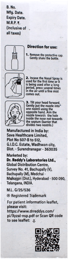 Xyzal Cfc Free Nasal Spray 6Gm