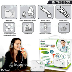 Dr Trust Usa Bestest 401 Machine Kit White Compressor Nebulizer 1