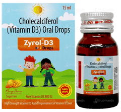 Zyrol D3 Kidz Mango Flavour Sugar Free Oral Drops 15Ml